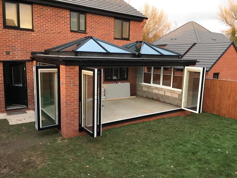 Orangery installation with bifold doors